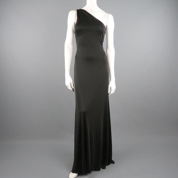 ralph lauren black one shoulder dress
