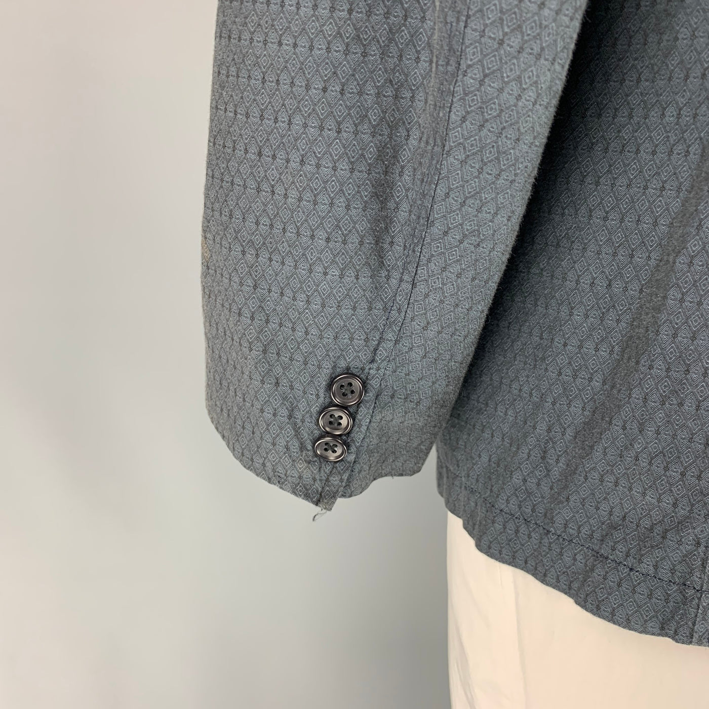 ENGINEERED GARMENTS Size XL Charcoal Rhombus Cotton Sport Coat