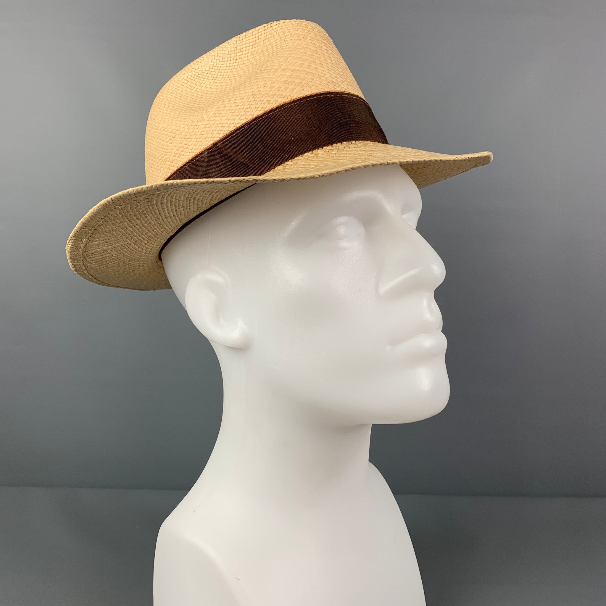 GOORIN BROTHERS Size M Natural Woven Straw Panama Hat