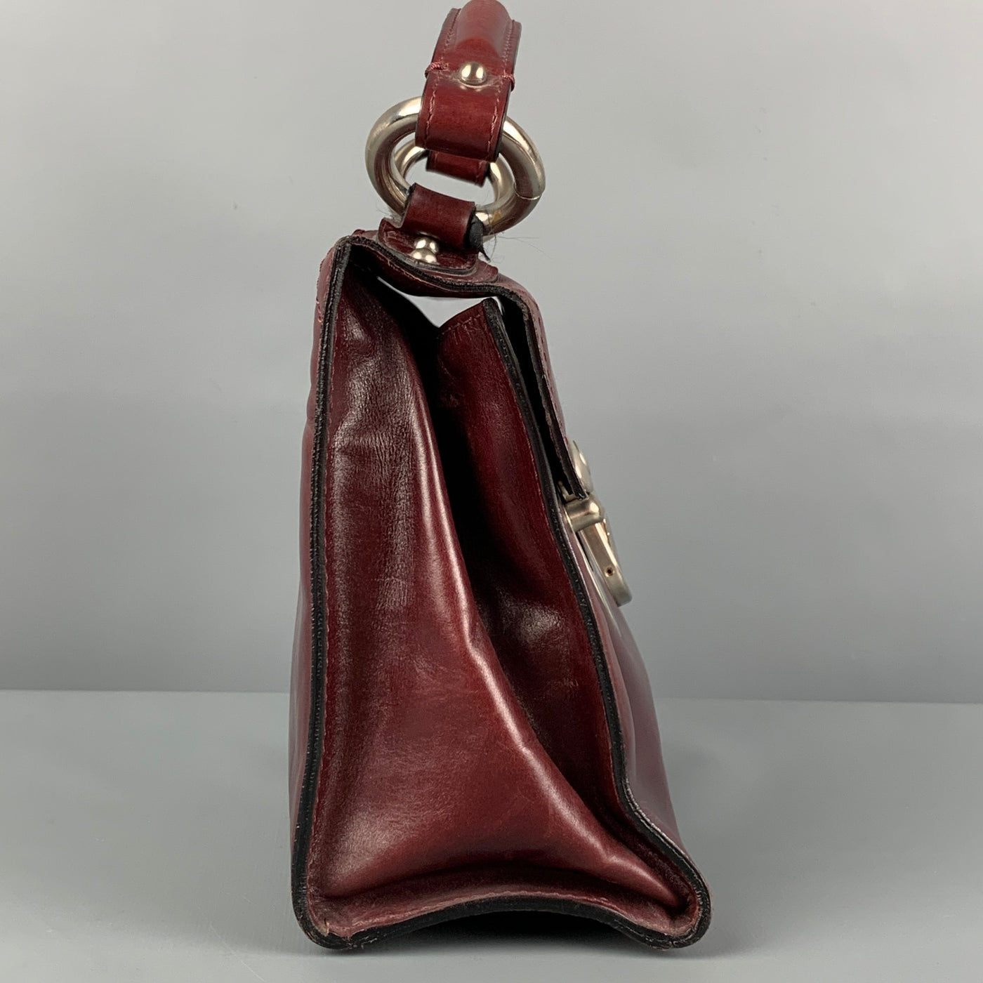 MARC JACOBS Burgundy Leather Satchel Handbag