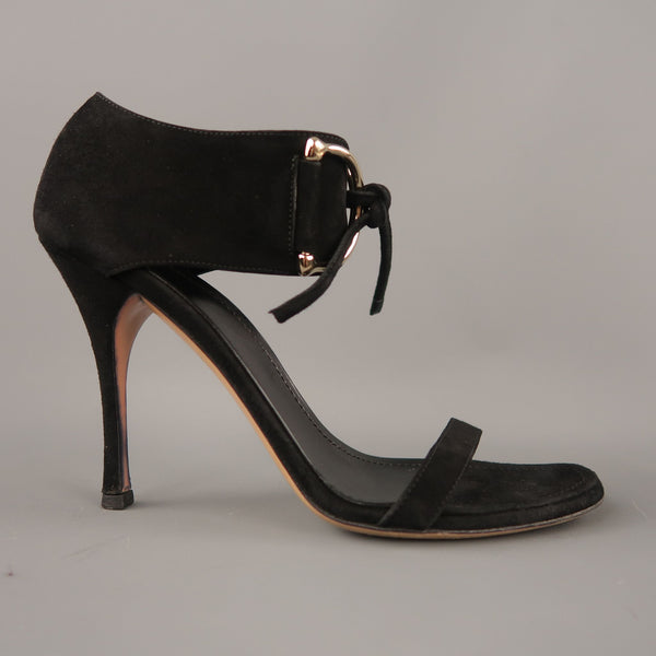 black thick strap sandals