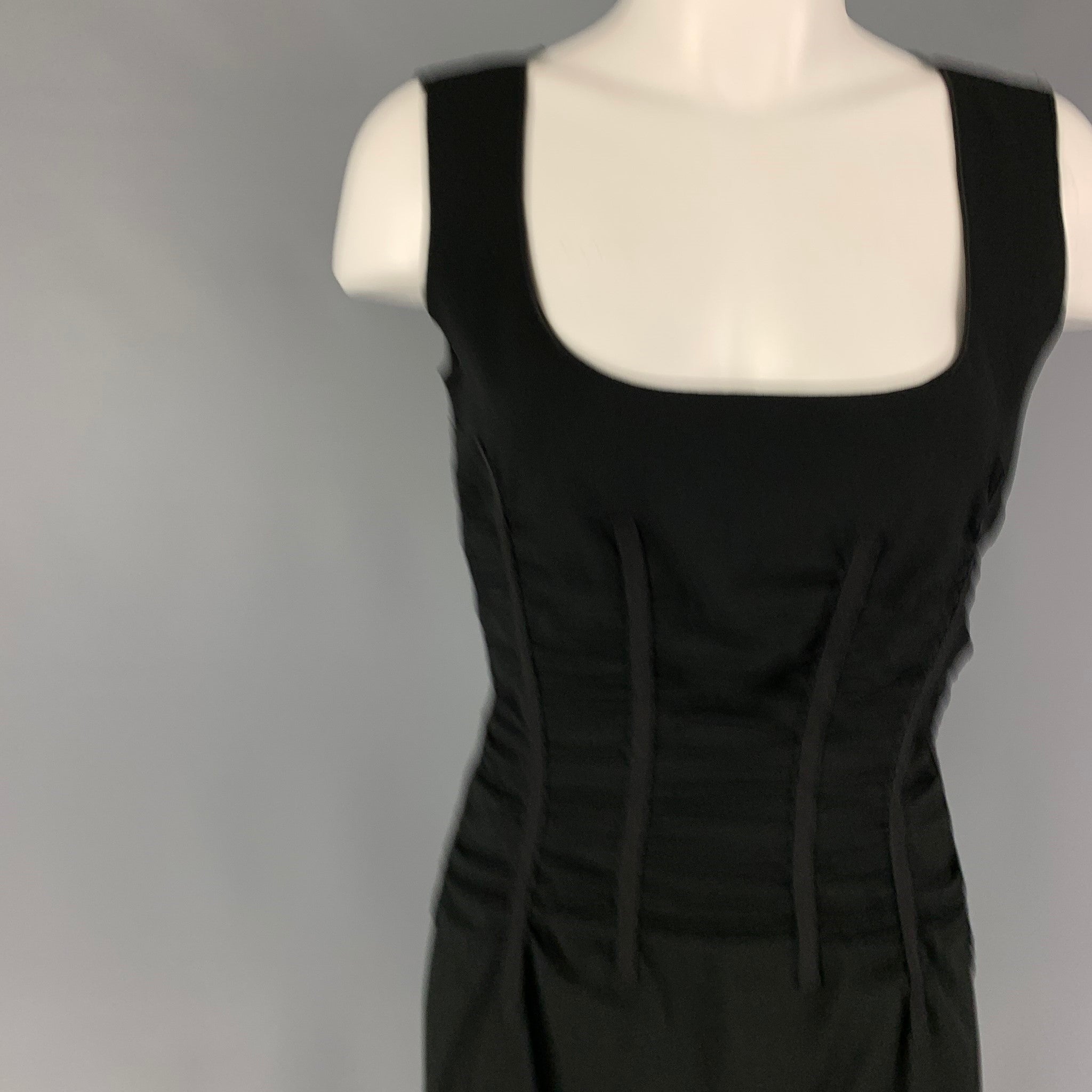 LOUIS VUITTON Size M Black Viscose Ruched Knee-Length Cocktail Dress – Sui  Generis Designer Consignment