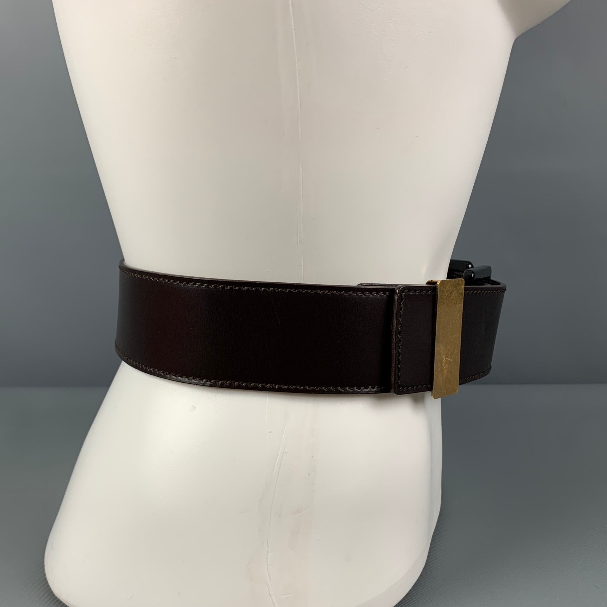 Yves Saint Laurent Vintage Tan Suede Wide Waist Belt