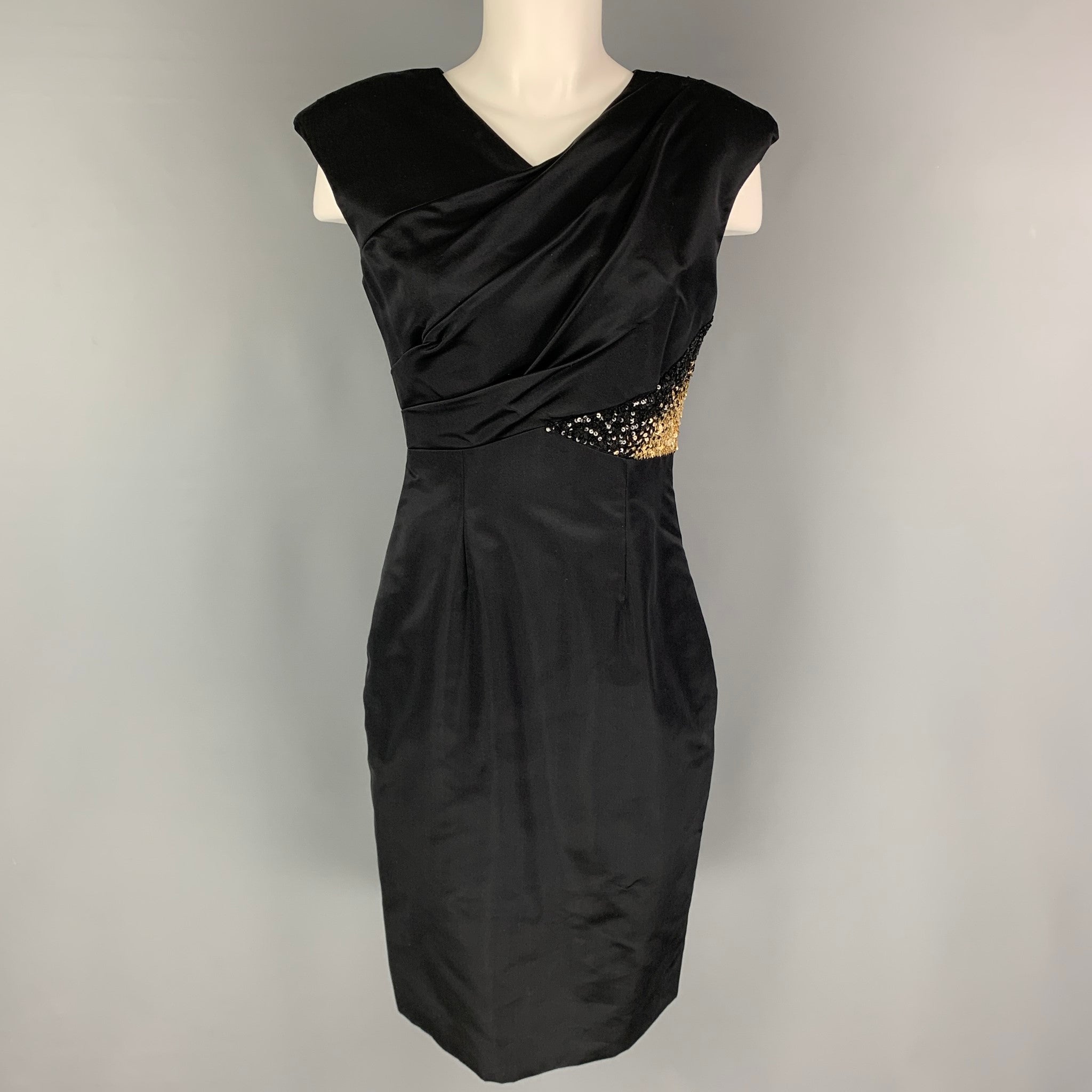 LOUIS VUITTON Size M Black Viscose Ruched Knee-Length Cocktail Dress – Sui  Generis Designer Consignment