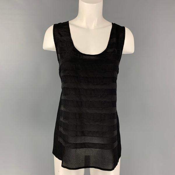 MARC by MARC JACOBS Size M Black Stripe Silk / Rayon A-line Blouse