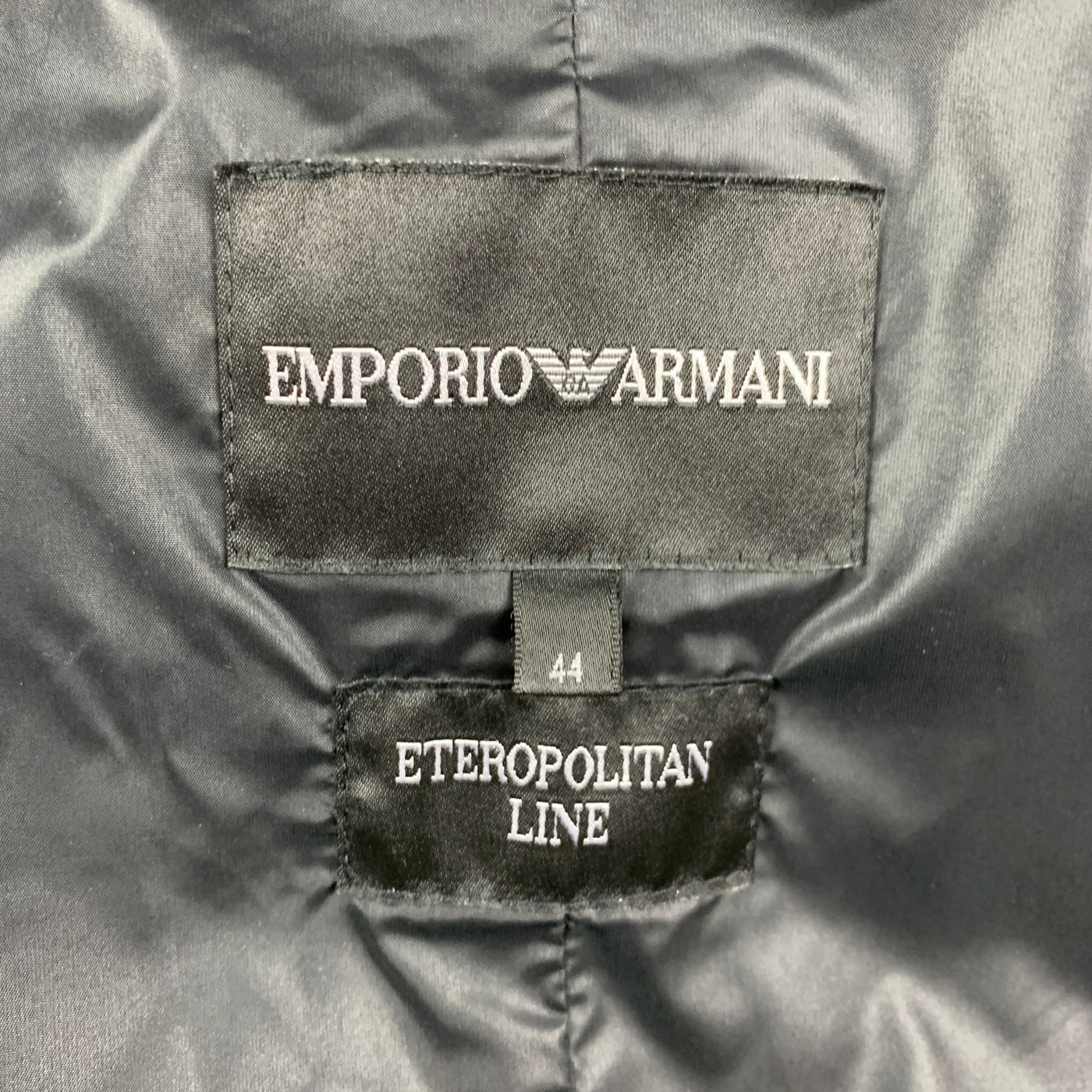 EMPORIO ARMANI Size 44 Black Textured Cotton Polyurethane Coat – Sui  Generis Designer Consignment