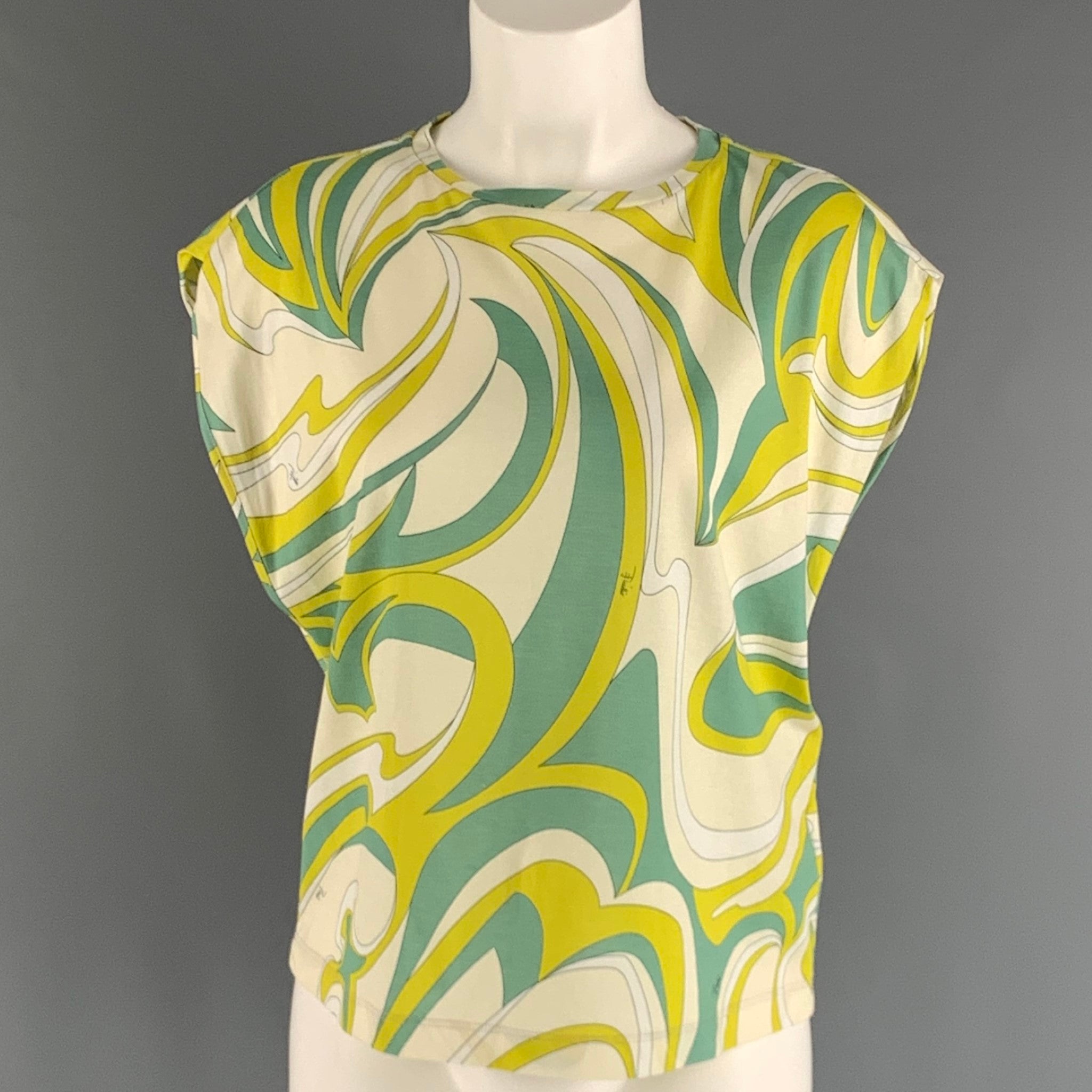 Emilio Pucci Abstract-Print Silk Halter Scarf Top