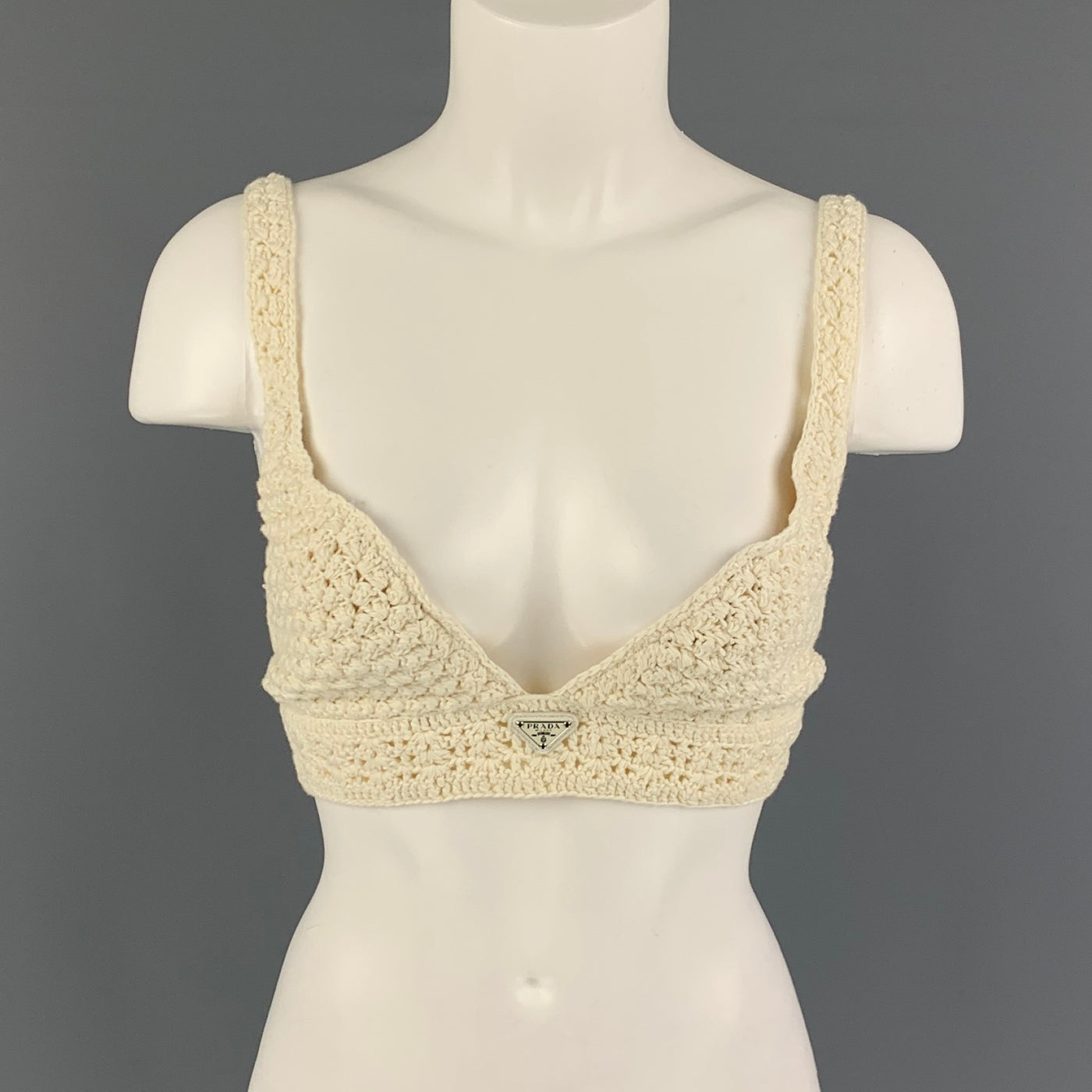 PRADA Size S Beige Cotton Crochet Crop Top – Sui Generis Designer  Consignment