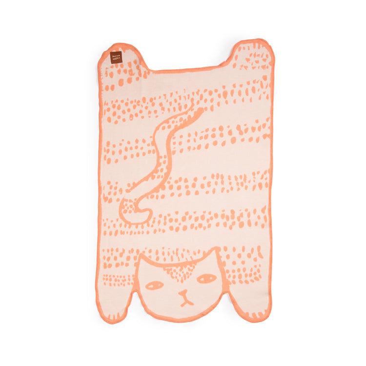 Cat Shaped Brushed Cotton Mini Blanket