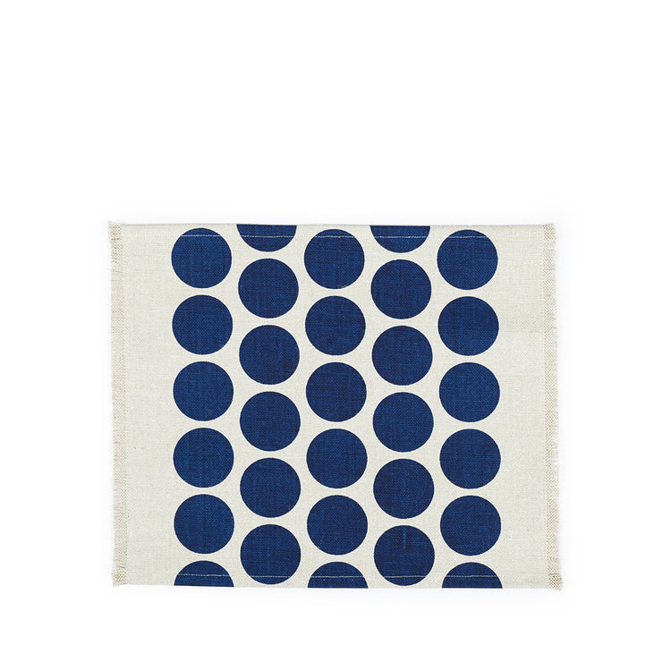 Wilde Linen Solid Circles Placemat in Blue