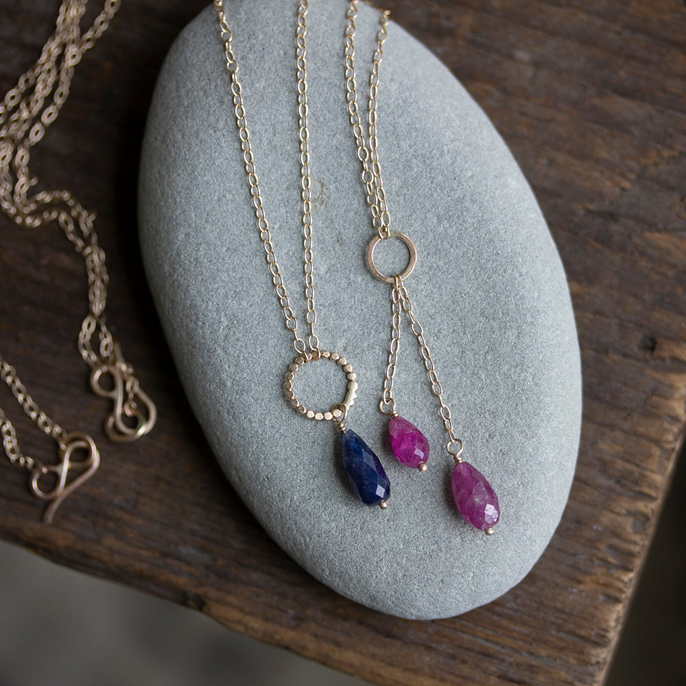 Rebecca Haas Jewelry - 14k & sapphire necklaces