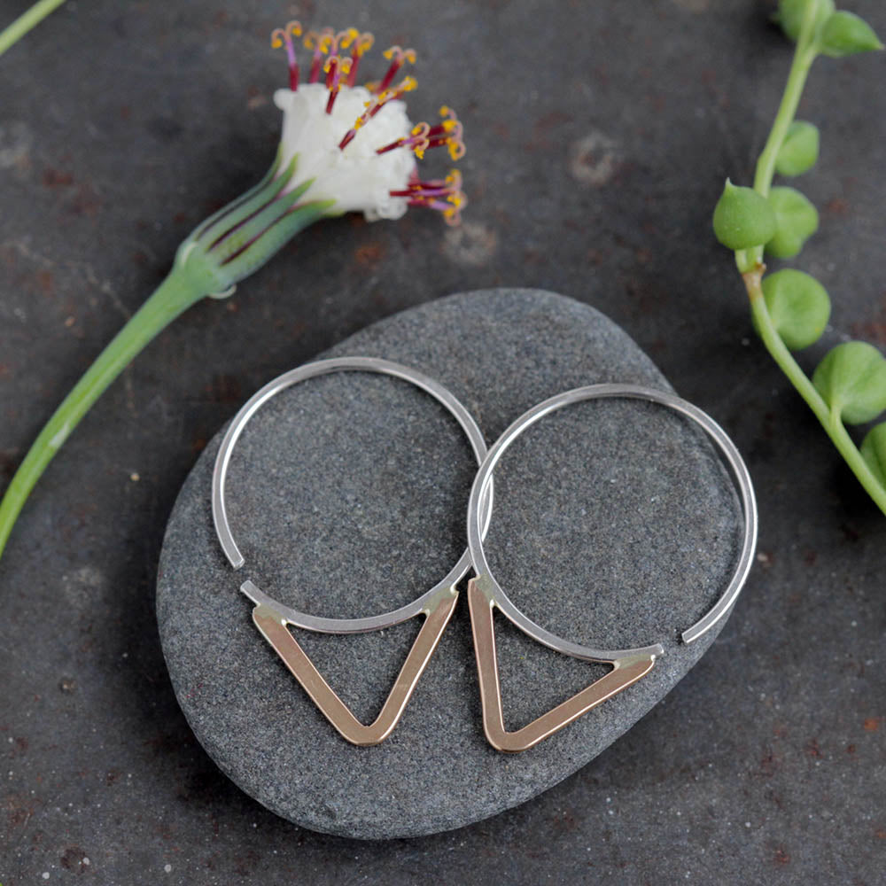 Rebecca Haas Jewelry SS18 Collection - Small Point Hoops with Greenery