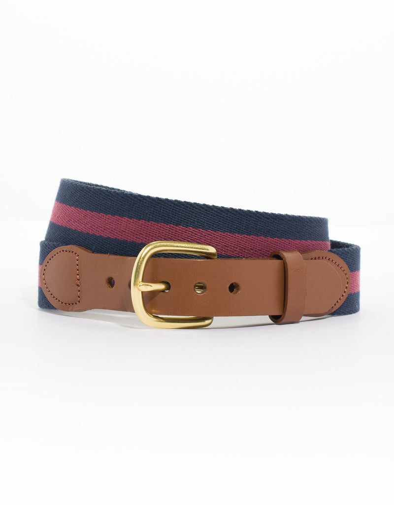 Navy/Red Surcingle Belt | Men's Dress Belts - J. Press Belts