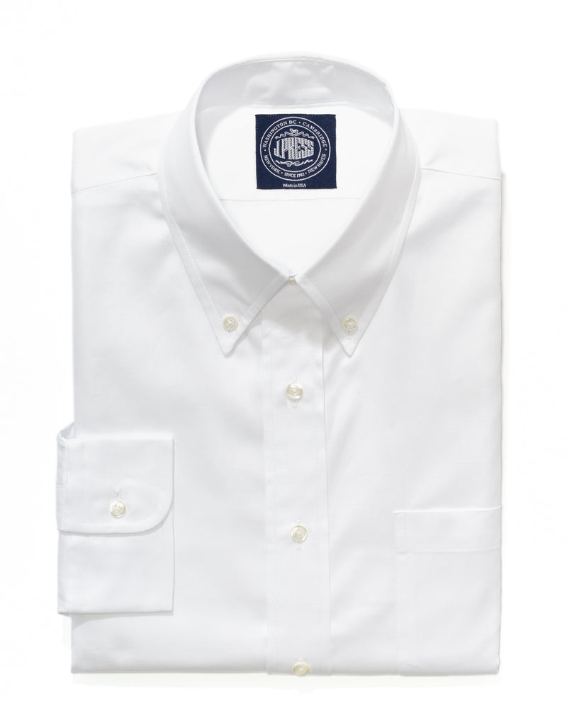 china white pinpoint oxford shirt