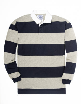 Classic Stripe Rugby Shirt in Blue & White| Men's Rugby Shirts