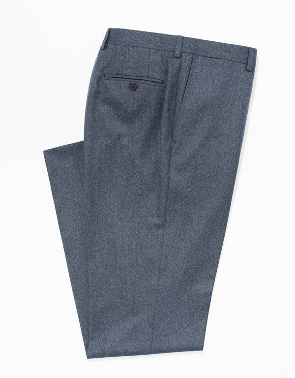 Aleks MidBlue Wool Flannel Trousers  Kit Blake