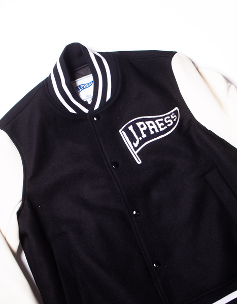 Classic Varsity Jacket - Black | Pennant Label - J. Press