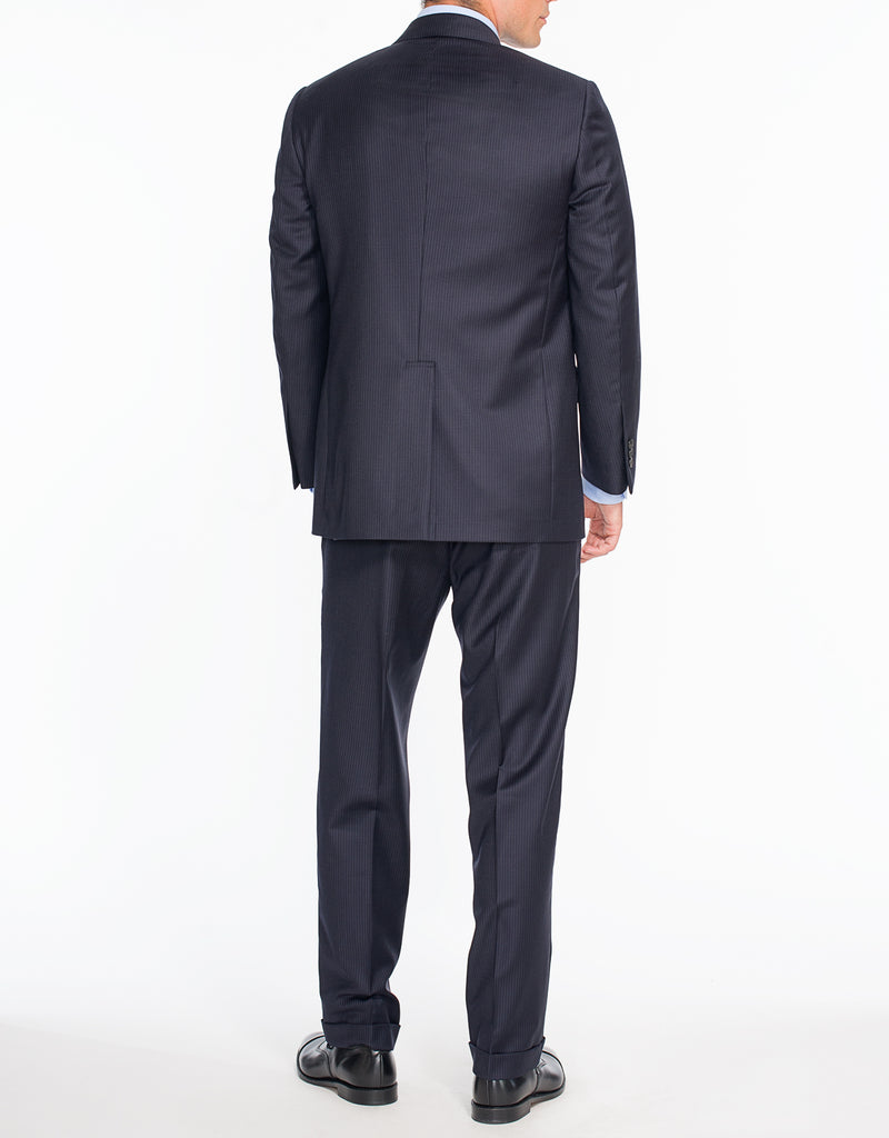 Navy Pinstripe Suit Classic Fit Men S Suits Dress Clothes