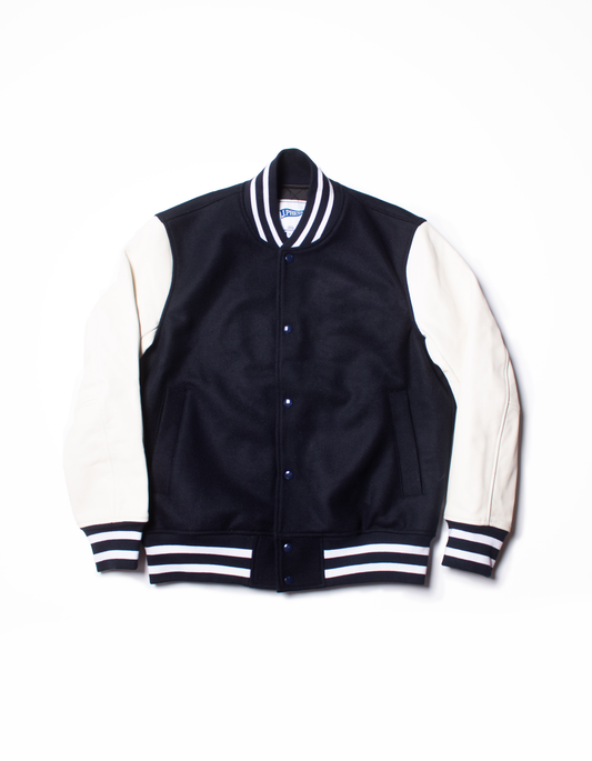 Ivory Varsity Bomber Style Jacket Large