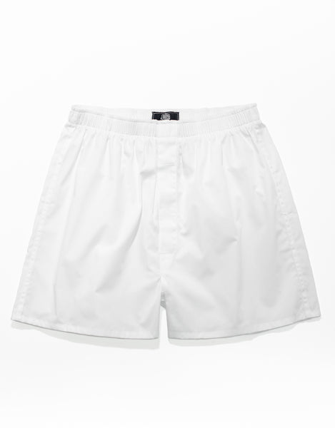 White Broadcloth Boxers | Men's White Boxer Shorts - J. Press