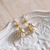 Tulip Pearl Gold Handmade Earring