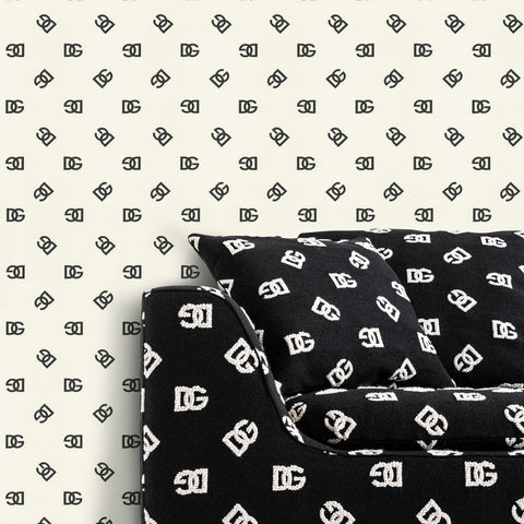 Dolce and Gabbana wallpaper wallcoverings white black logo designer