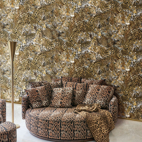 Dolce Gabanna designer wallcoverings wallpaper cheetah print leopard