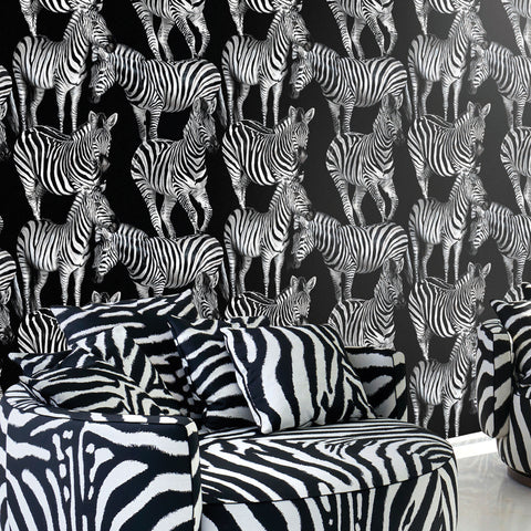 Dolce Gabbana zebra wallpaper wallcoverings black white