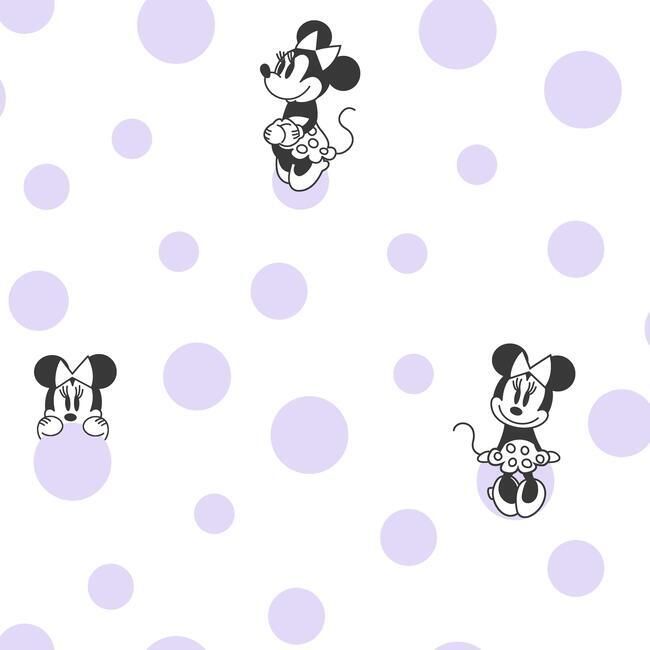 DI1028 York Wallcoverings Minnie Mouse Disney Kids Wallpaper Dots Lila –  wallcoveringsmart