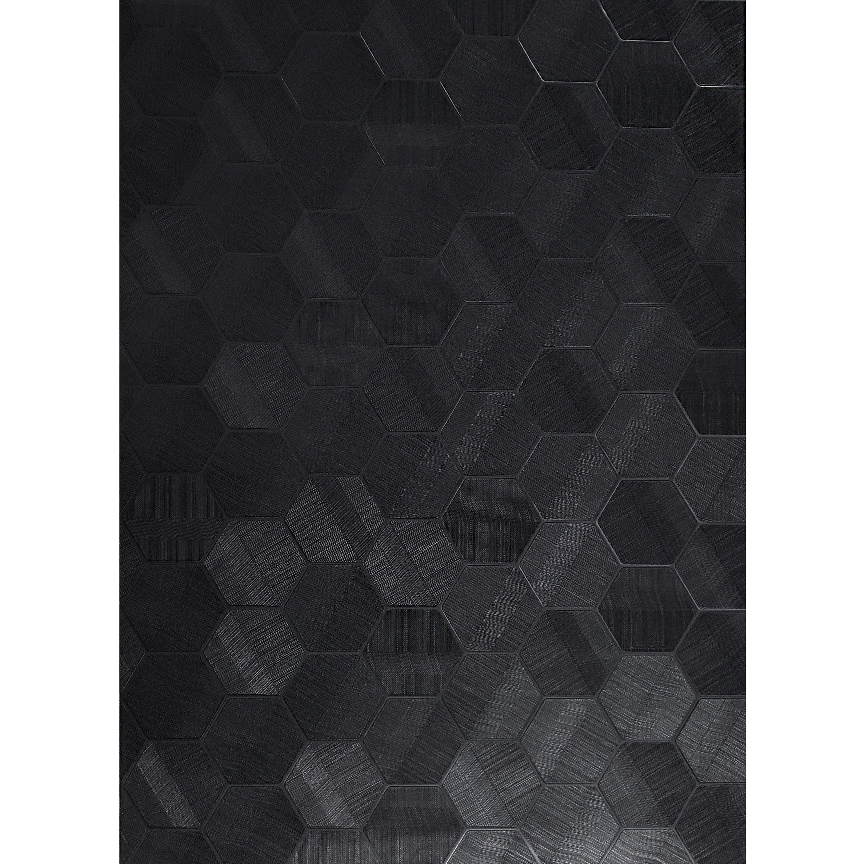 Z Lamborghini Hexagon Feature Black Textured Wallpaper 3d Geometr Wallcoveringsmart