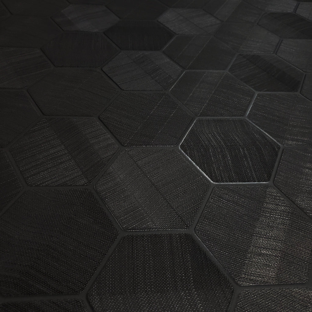 Z44801 Lamborghini Hexagon Feature Black textured Wallpaper 3D Geometr