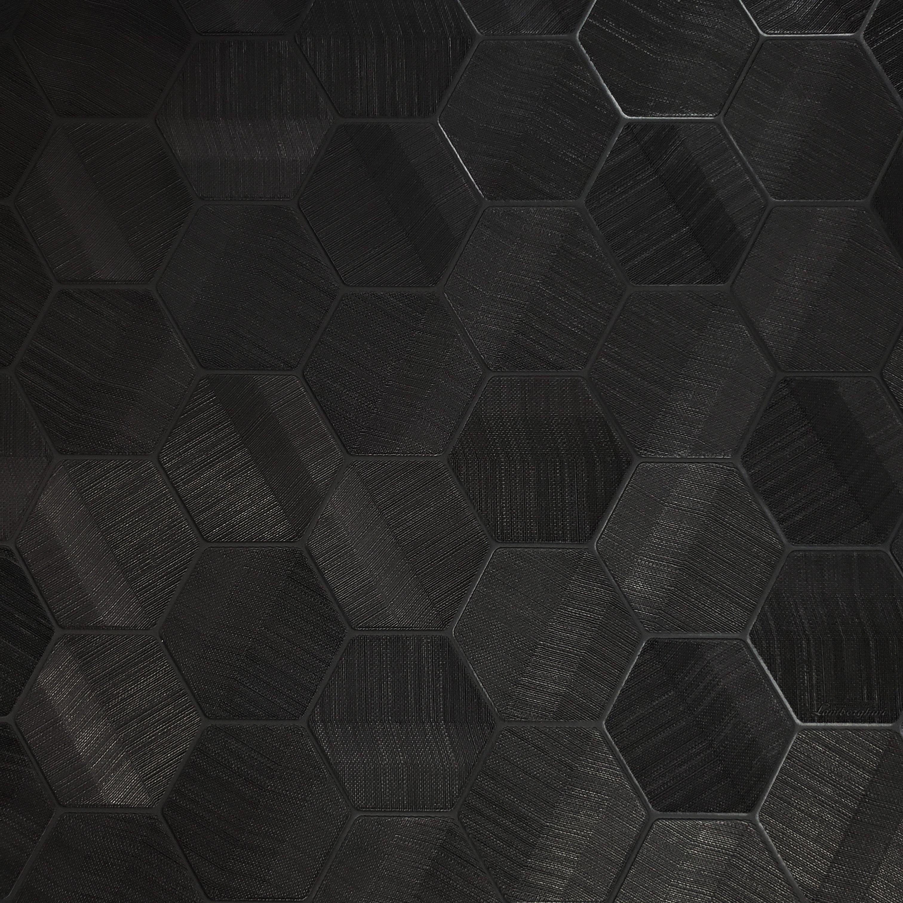 Z44801 Lamborghini Hexagon Feature Black textured Wallpaper 3D Geometr –  wallcoveringsmart
