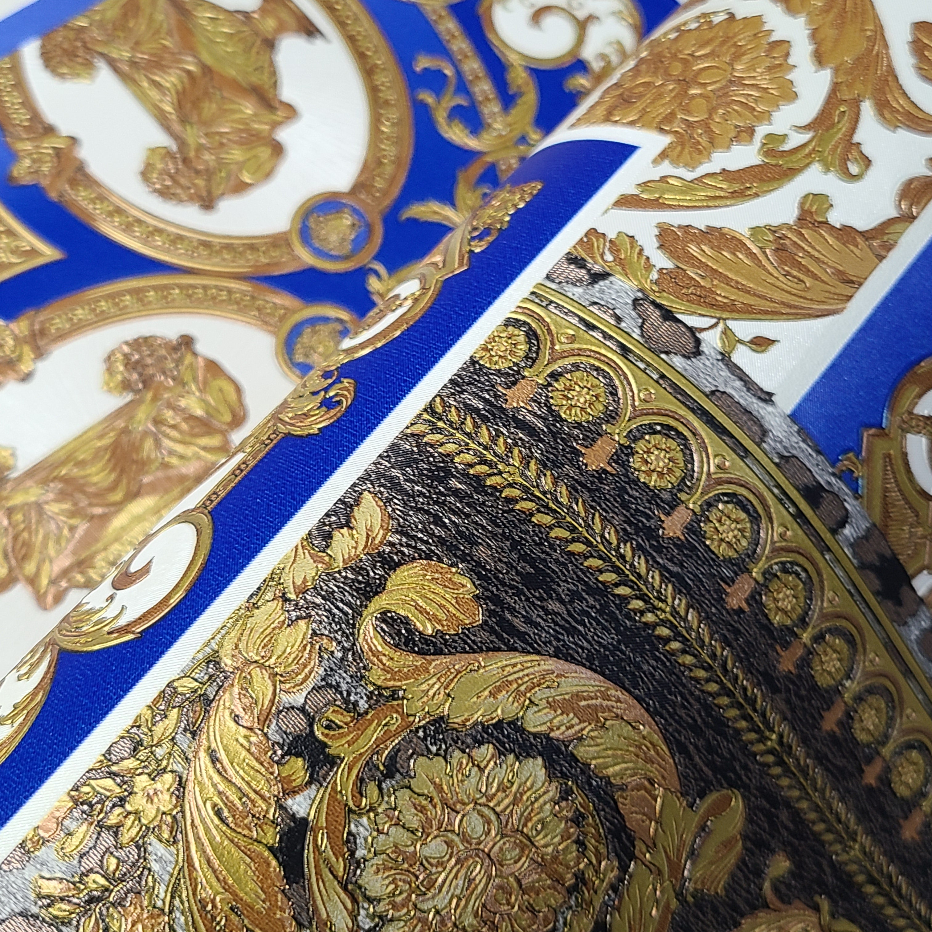 versace wallpaper blue and gold