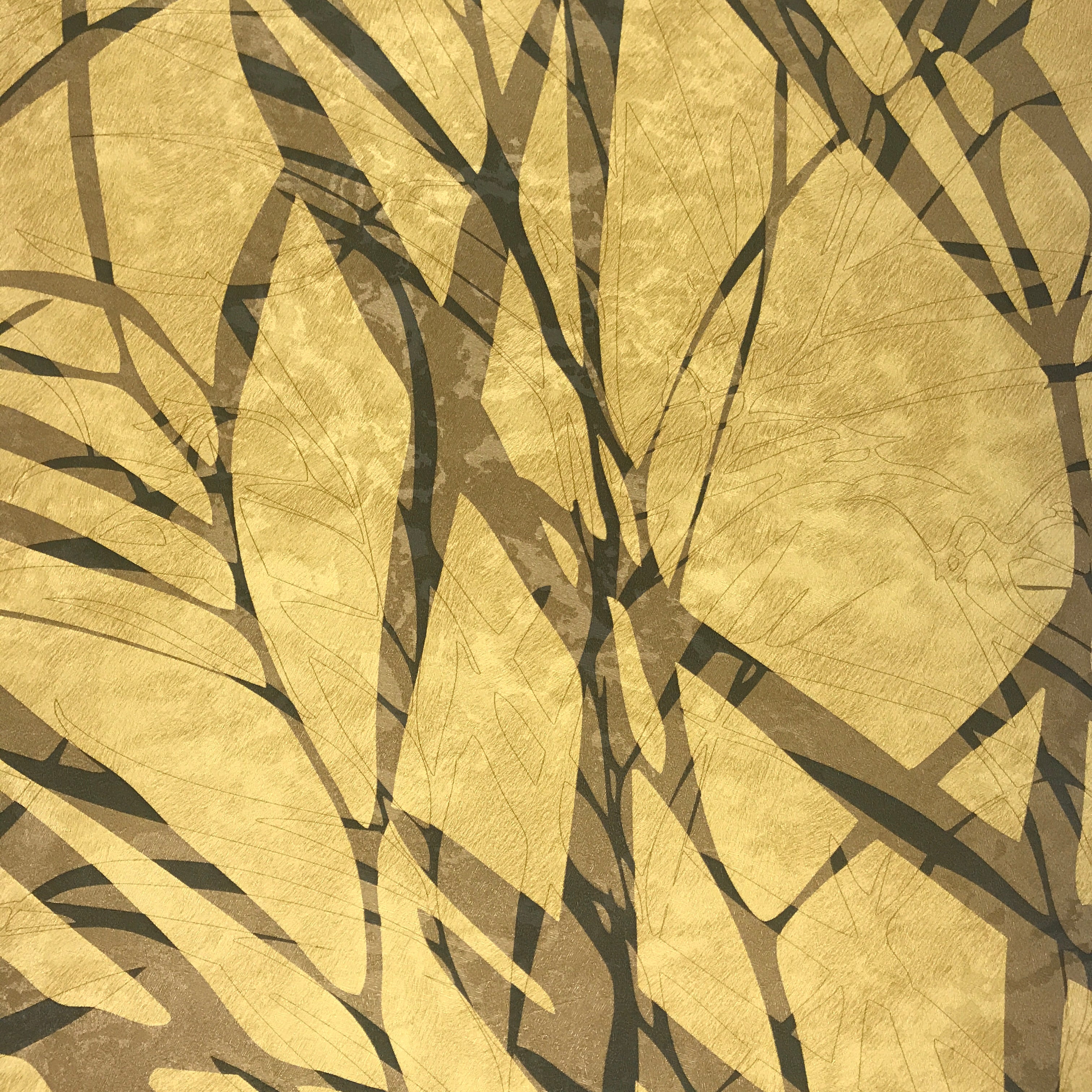 300006 Gold Palm Leaf Abstract Portofino Wallpaper Wallcoveringsmart