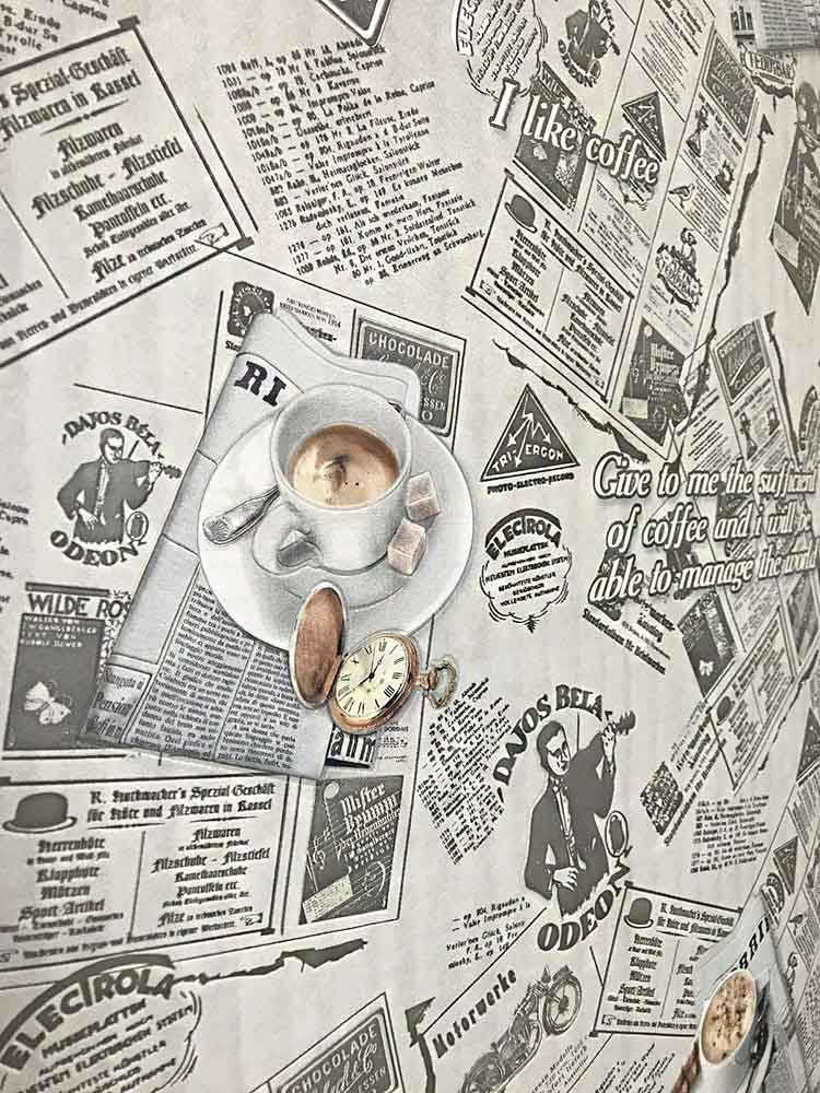 C791-10 Wallpaper gray off white vintage newspaper textured wallcoveri –  wallcoveringsmart