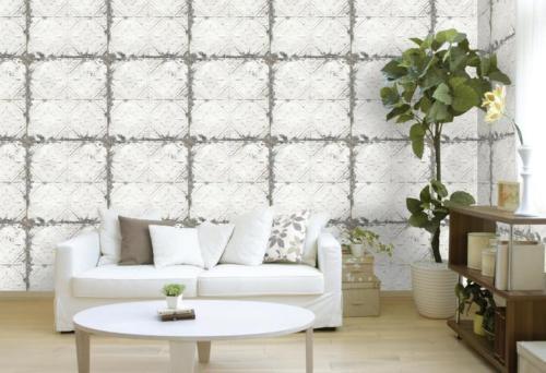 2767 22305 White Reclaimed Distressed Tin Ceiling Wallpaper