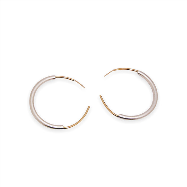 Upside Down Hoop With Bar Jacket Earrings – Rebekah Vinyard Jewelry