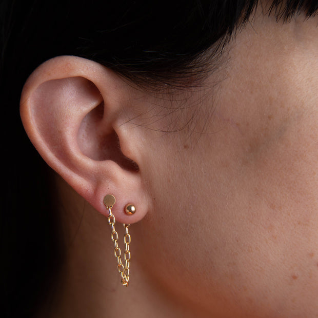 Yellow Gold Double Sided Chain Drop Earrings | Borsheims