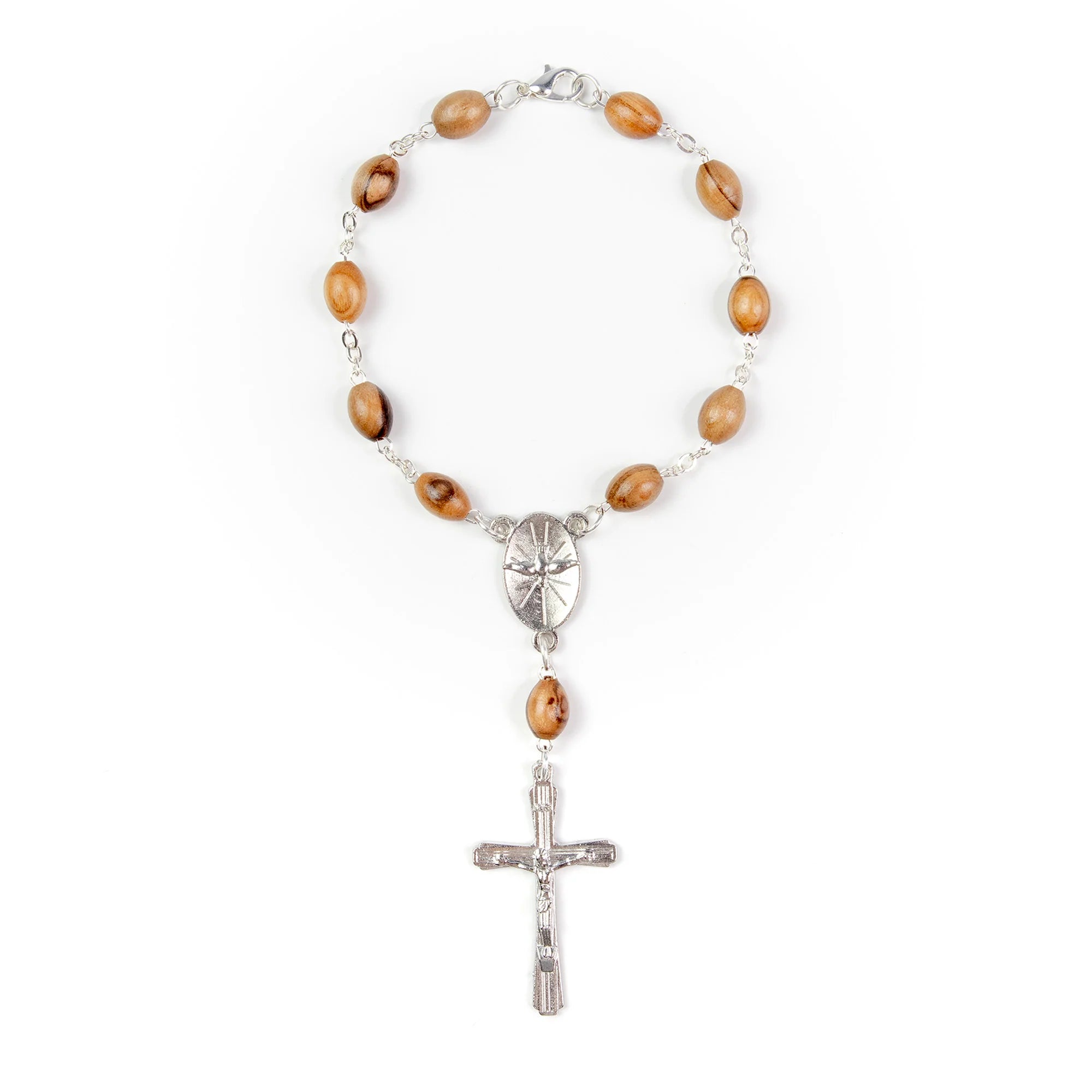Olive Wood Auto Rosary/Confirmation Centerpiece