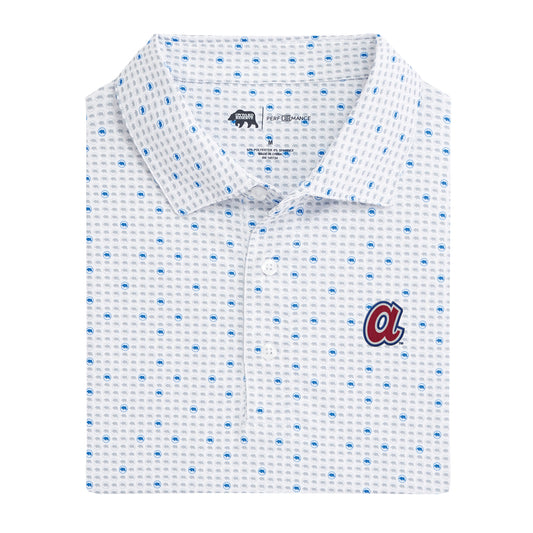 johnnie-O Atlanta Braves Ballpark Performance Polo Shirt - Chop Logo in Midnight Navy