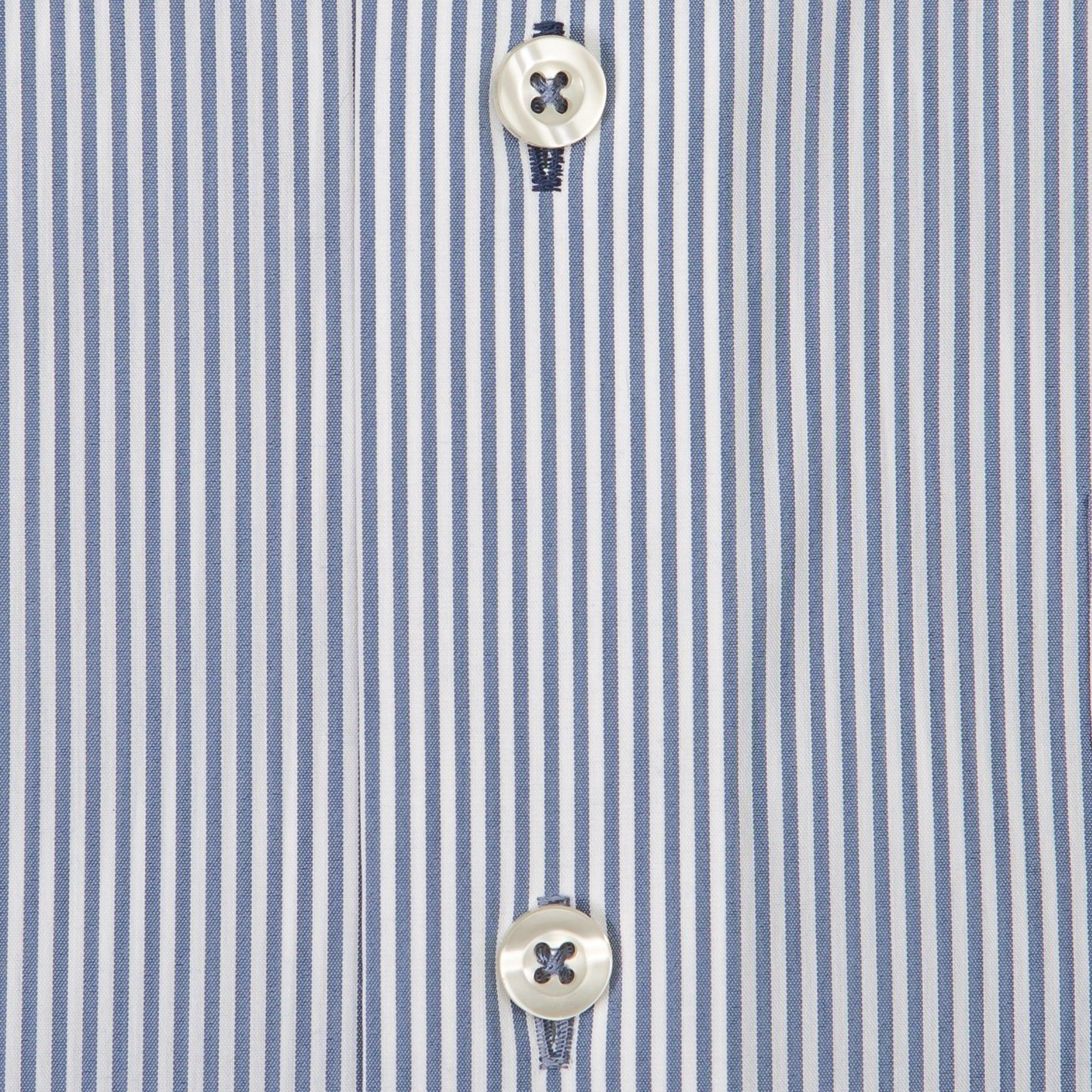 True Navy/White Stripe Tailored Fit Spread Collar Shirt