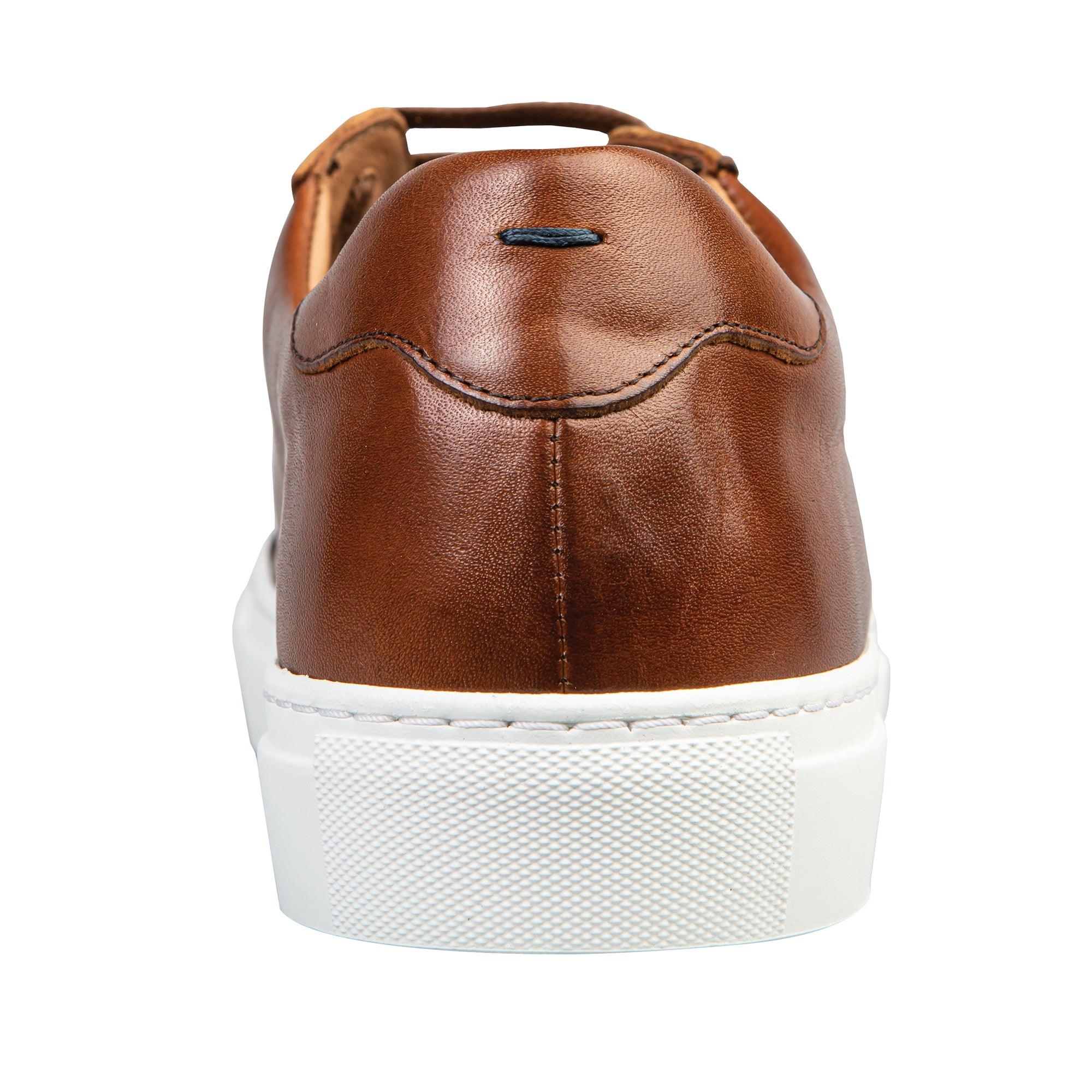 cognac leather sneakers