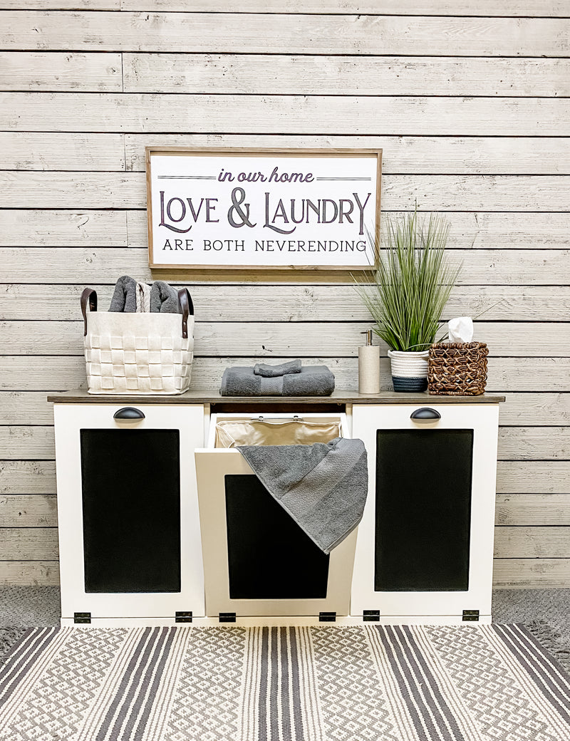 triple tilt out laundry hamper beautiful white (3REG-LAU-white) – The ...