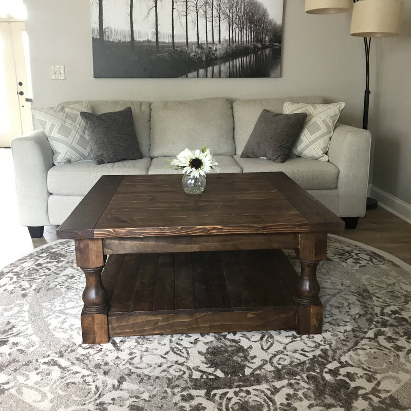 off white and espresso coffee table