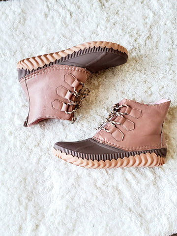 Mauve Winter Boot Comfy, Stylish, Warm for Spring Transition Outfits Classy Closet Boutique