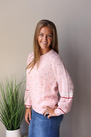 Valentine's Day Pink Sweater for Women's Feminine Chic Outfits, Workwear, Teacher Style, Date Night Tops