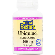 Ubiquinol QH with Active Coq10, 200 mg, 30 Softgels by Natural Factors (Pack of 1)