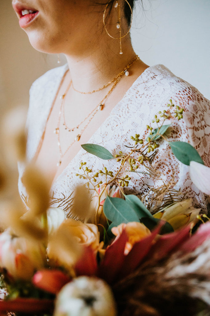 sea tropical destination wedding desert earrings necklace bracelet elopement jewelry boho accessories chic simple gold handmade custom usa made tree myriah pearls diamonds moonstone refined adventurous love story souls