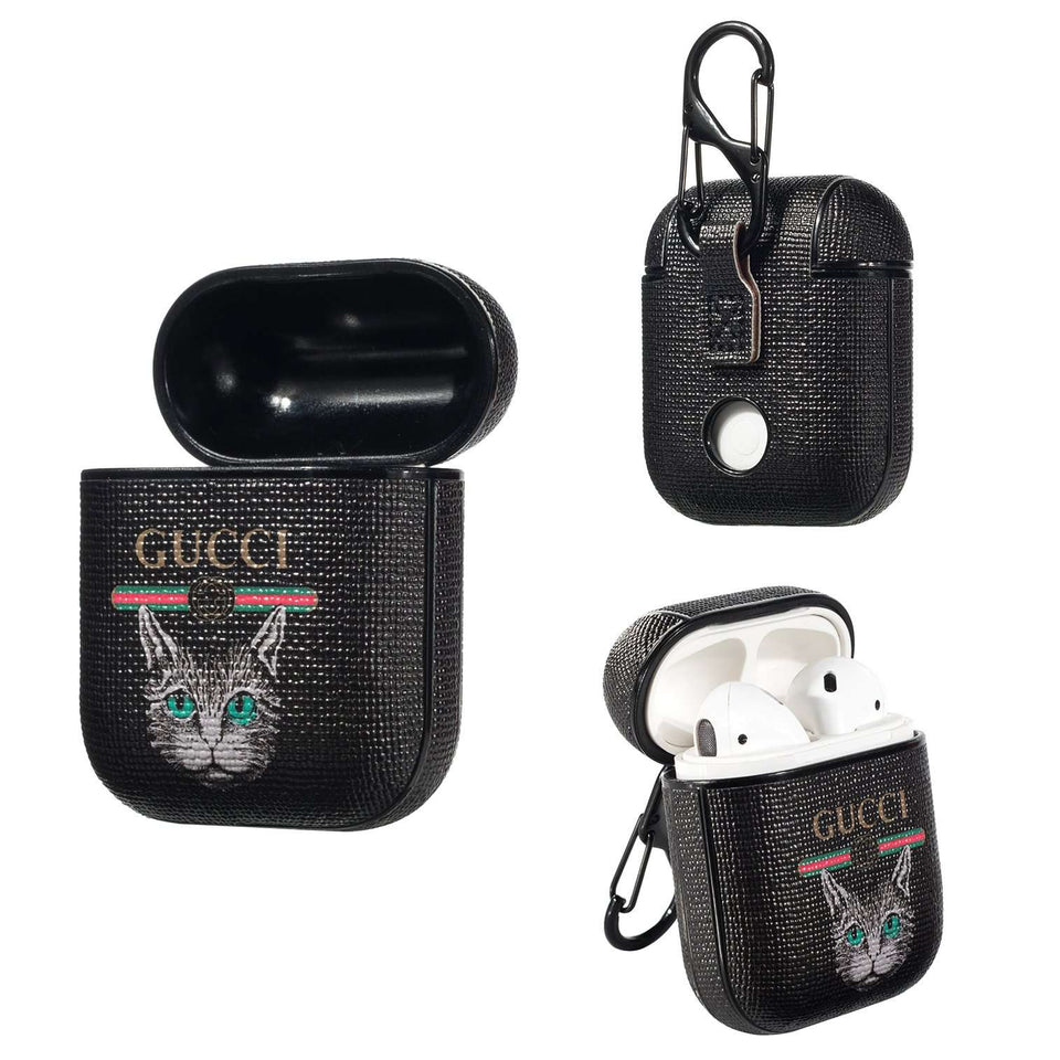 Gucci Cat  AirPods Leather Protective Shockproof Case 