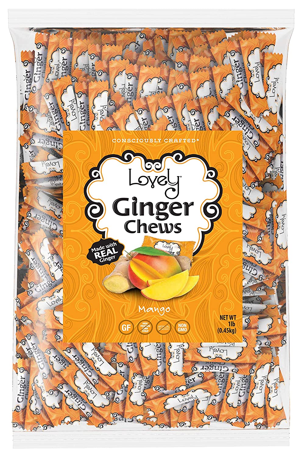 Mango Ginger Chews 5 Oz Gluten Free Candy Lovely Candy Company 3570